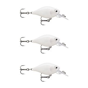 3x Rapala 3.5cm X Light Crank Mid Run Crankbait Fishing Lures - Pearl White