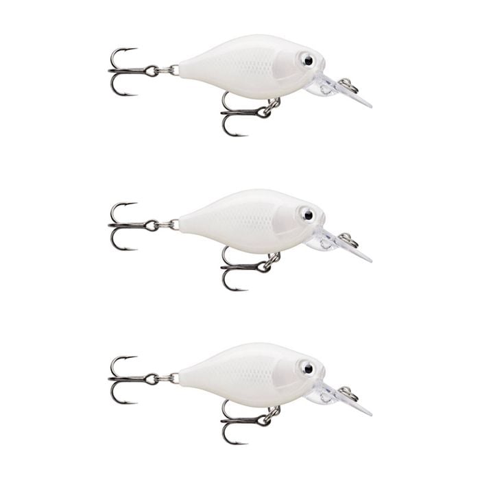 3x Rapala 3.5cm X Light Crank Mid Run Crankbait Fishing Lures - Pearl White