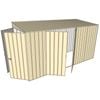 Build-a-Shed 1.5 x 3.7 x 2m Double Hinged Side Door Skillion Shed - Cream