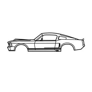 Ignite Laser Ford 'Eleanor' Mustang Silhouette Metal Wall Art Rustic Metal 15.7inch/40cm