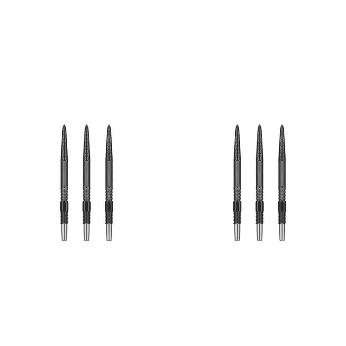 6pc Target Swiss DX Diamond Grip Dart Points 35mm - Black