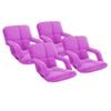 SOGA 4 Pack Adjustable Foldable Floor Recliner Chairs with Armrests Purple