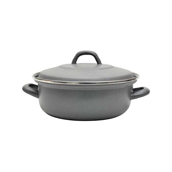 Classica Round Heavy Duty Enamel Casserole 26cm Blue Grey