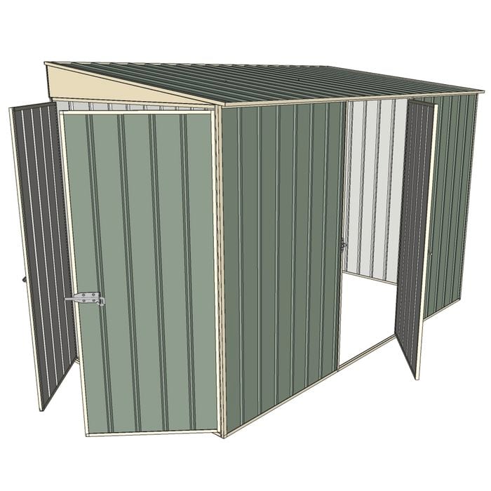 Build-a-Shed 1.5 x 3.0 x 2.0m Skillion Single Hinged Side Door Shed - Green