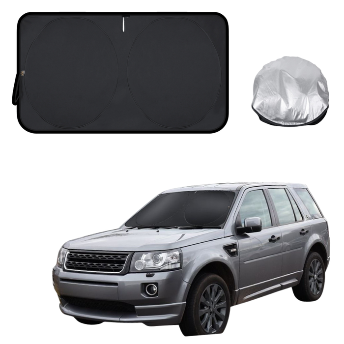 Front Windscreen Sun Shade for Land Rover Freelander 2007 - 2014 (Series 2) - XL 160 x 100 cm - Black