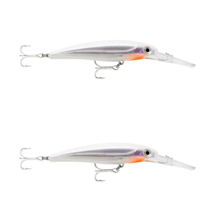 2x Rapala 11cm Saltwater X Rap Deep Hardbody Fishing Lures - Glass Ghost