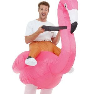 Ride On Inflatable Flamingo Adults Costume - One Size