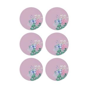 6pk Maxwell & Williams Botanica Ceramic Round Coaster 10cm - Pink