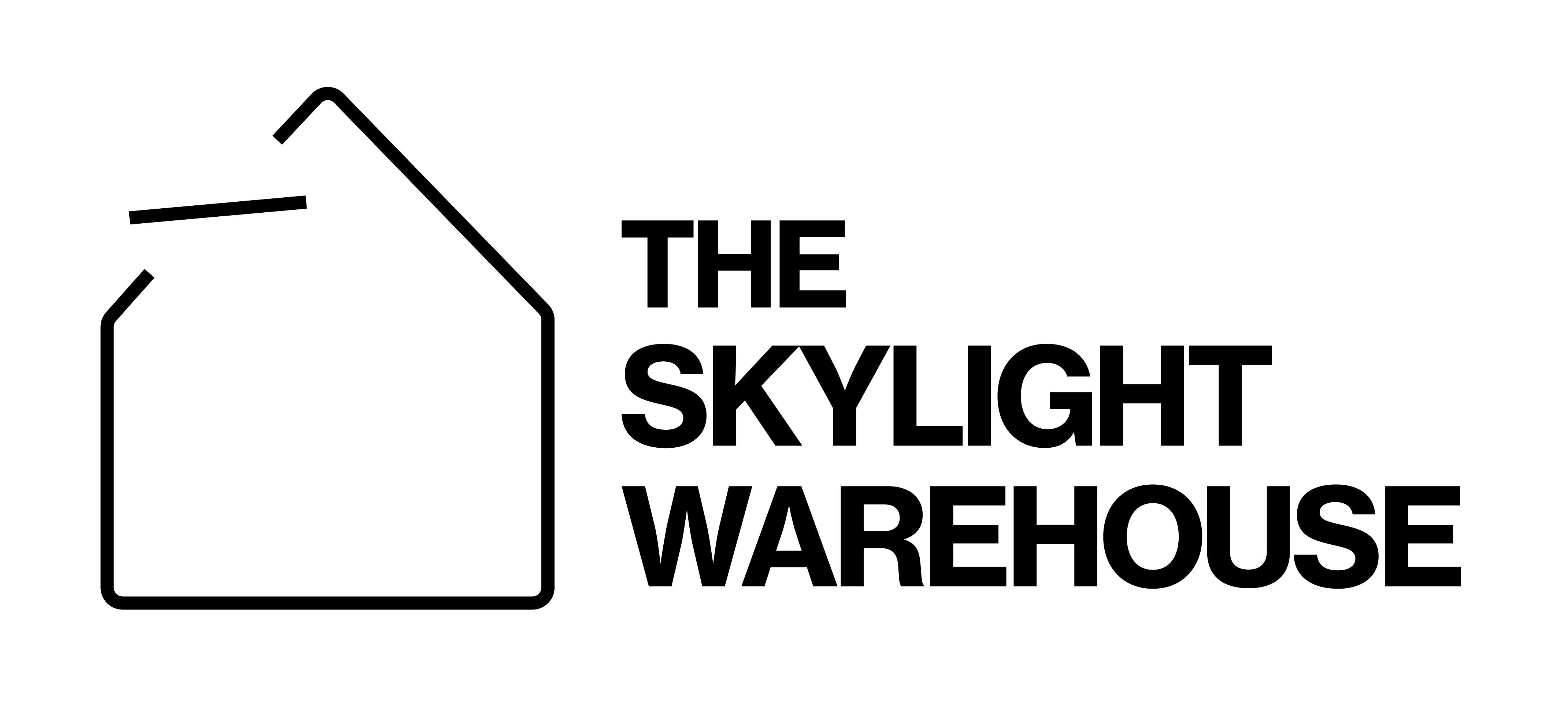 Logo for the Skylight warehouse in black and white 