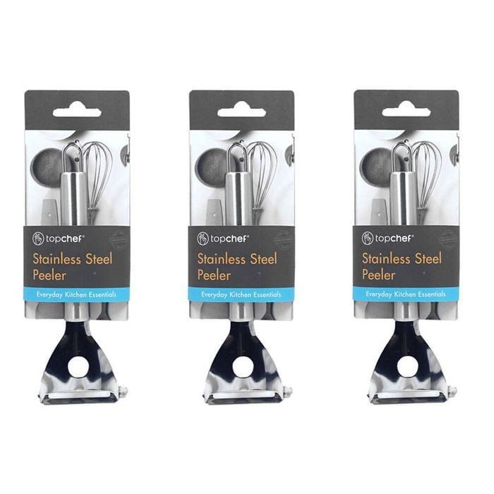 3PK Topchef Stainless Steel Potato Peeler Kitchen Utensil 18cm Silver