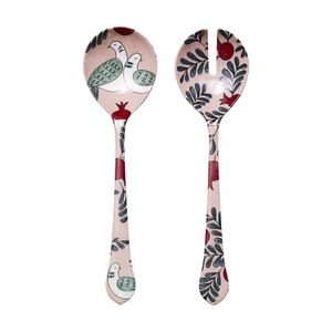 2pc Ecology Merri Salad Servers Set 28cm Doves & Botanicals Design
