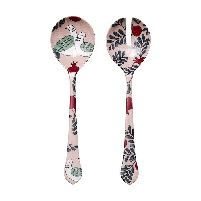 2pc Ecology Merri Salad Servers Set 28cm Doves & Botanicals Design