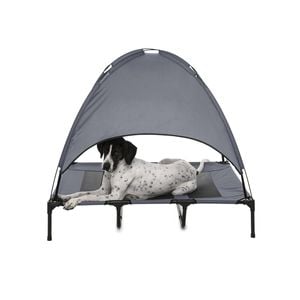 Charlies Elevated Dog Bed With Tent Grey - Extra Large