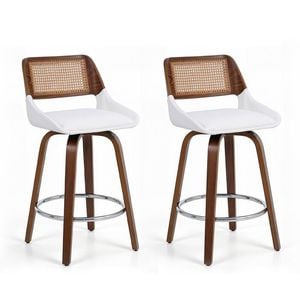 Artiss 60cm Wooden Bar Stools Set Of 2 Swivel Kitchen Counter Stool Chair