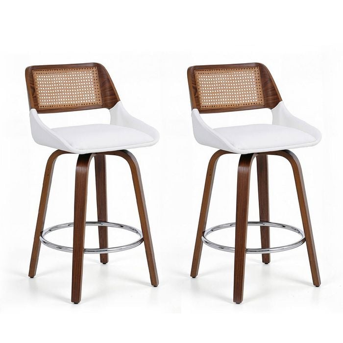 Artiss 60cm Wooden Bar Stools Set Of 2 Swivel Kitchen Counter Stool Chair