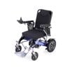 EQUIPMED Power Electric Wheelchair, Long Range, Airline Approved, Folding, Aluminium Frame, Lithium Battery, Blue