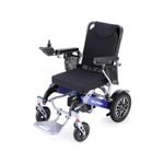 EQUIPMED Electric Folding Wheelchair Power, Long Range, Folding, Aluminium Frame, Lithium Battery, Blue