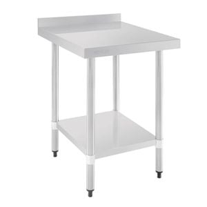 Vogue Stainless Steel Table With Splashback 600mm - Gj505