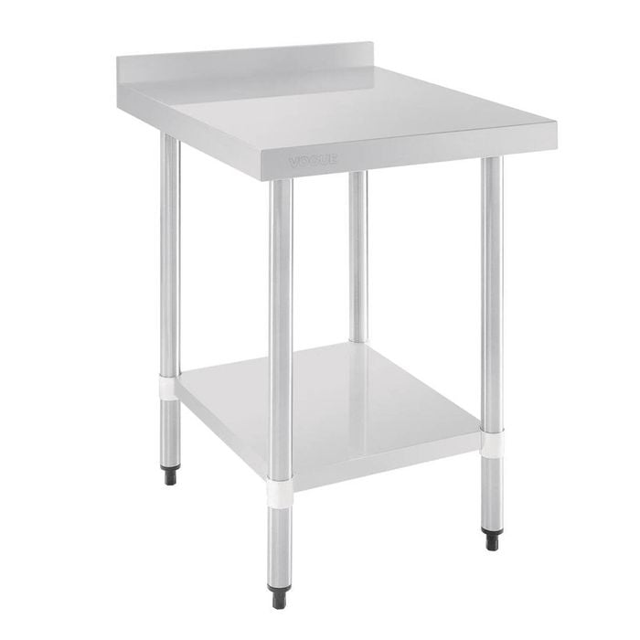 Vogue Stainless Steel Table With Splashback 600mm - Gj505