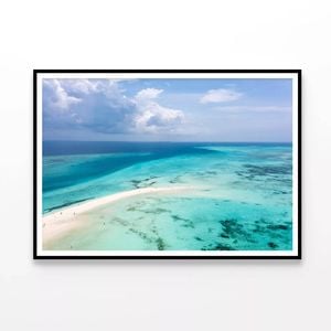 Island In Blue Indian Ocean  Print 100% Australian Made 120x90cm  (Poster)