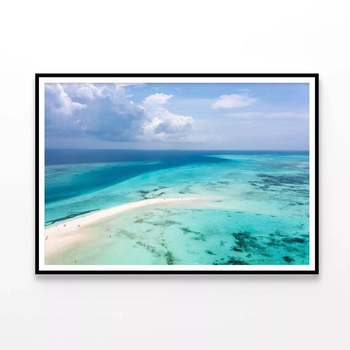 Island In Blue Indian Ocean  Print 100% Australian Made 120x90cm  (Poster)