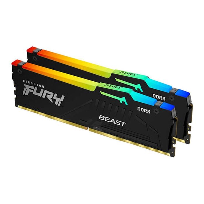 Kingston Fury Beast RGB 16GB (2X8) DDR5-6000 Memory - Black [KF560C36BBEAK2-16]