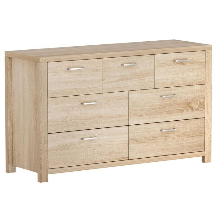 Storage Cabinet Chest of 7 Drawers Dresser Lowboy Pine