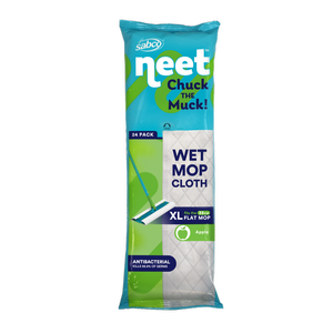 SABCO Neet XL Wet Mop Cloths 35cm Apple - 24 Pack