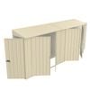 Build-a-Shed 0.8 x 4.5 x 2.0m Cream Tunnel Shed Tunnel Hinged Door Plus Double Hinged Side Door