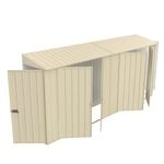 Build-a-Shed 0.8 x 4.5 x 2.0m Cream Tunnel Shed Tunnel Hinged Door Plus Double Hinged Side Door