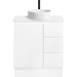 CIBO 750mm White Nordic Full Height Bathroom Vanity With White Countertop Basin