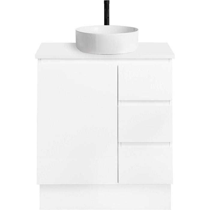 CIBO 750mm White Nordic Full Height Bathroom Vanity With White Countertop Basin - Bunnings Australia
