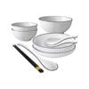SOGA White Japanese Style Ceramic Dinnerware Set of 5
