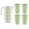 Delilah Melamine1.5L Pitcher Jug w/ 4x 450ml Tumbler - Sage