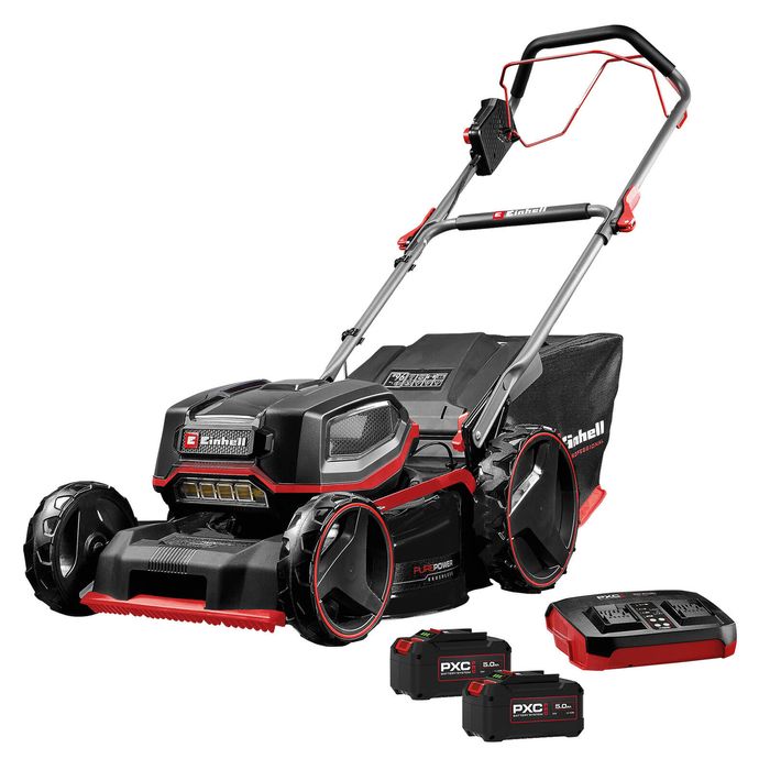Einhell Pro 36V 2 x 18V 470mm Brushless Self-Propelled Steel Deck Lawn Mower 5.0Ah Kit