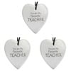 3x Ceramic Hanging 9cm Heart You Are My Favourite Teacher Hanger Ornament Decor