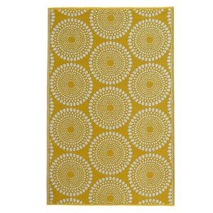 Fab Habitat 180x270cm Yellow Daisies Recycled Plastic Outdoor Rug