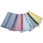 Hotel Living Set of 5 Cotton Checkered Tea Towels