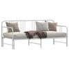 vidaXL Daybed with Trundle without Mattress White 92x187 cm Single Metal