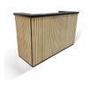 Modern Furniture KENTO 180cm Reception Desk - Black & Oak Timber Slat Acoustic