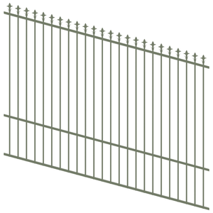 ProtectorAl 1201-2400W x 1800H Pale Eucalypt Spear Top Pool Fence Panel Raked Up to 15º