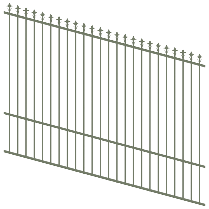 ProtectorAl 1201-2400W x 1800H Pale Eucalypt Spear Top Pool Fence Panel Raked Up to 15º