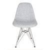 Sk Designer Living | Replica Eames Dsr Eiffel Chair | Fabric & Chrome - Textured Light Grey