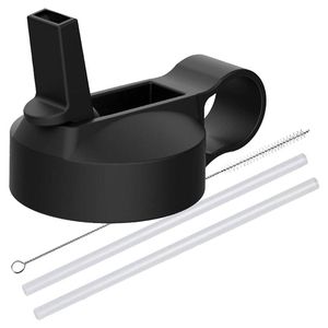 Catzon Wide Mouth Lid With 2 Straw & Cleaning Brush For Hydro Flask
