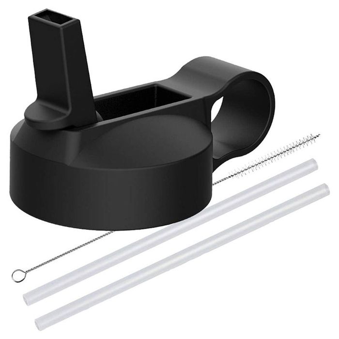 Catzon Wide Mouth Lid With 2 Straw & Cleaning Brush For Hydro Flask