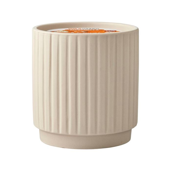 Waxworks Cream Pinstripe Citronella Candle