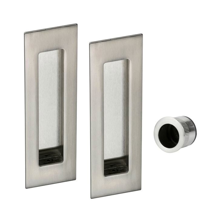 Sylvan 160mm Satin Nickel Plate Flush Pull Kit - Small - Black