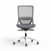 OLG Office Engage Ergonomic Task Chair Lumbar Support, No Arms, White Base, Grey Mesh & Upolstery