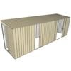 Build-a-Shed 1.5 x 6 x 2m Sliding Door Tunnel Shed With 3 Sliding Side Doors - Cream