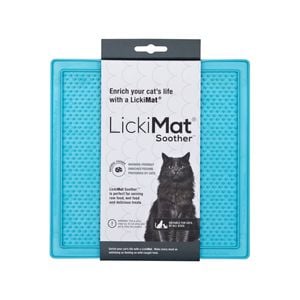 Lickimat Soother Original Slow Food Licking Mat for Cats - Blue